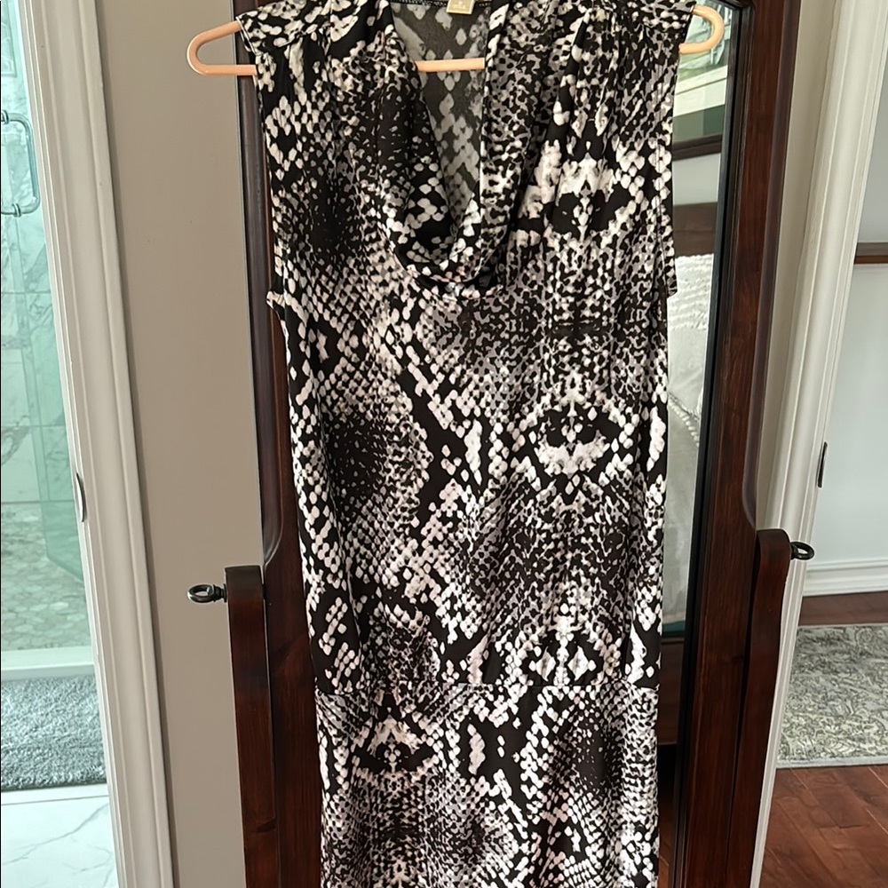 Michael Kors Black and White Snake Print Dress